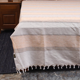 Peach - double handloom cotton bed sheet (108 x 90 in) 37