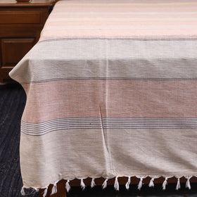 Peach - double handloom cotton bed sheet (108 x 90 in) 40