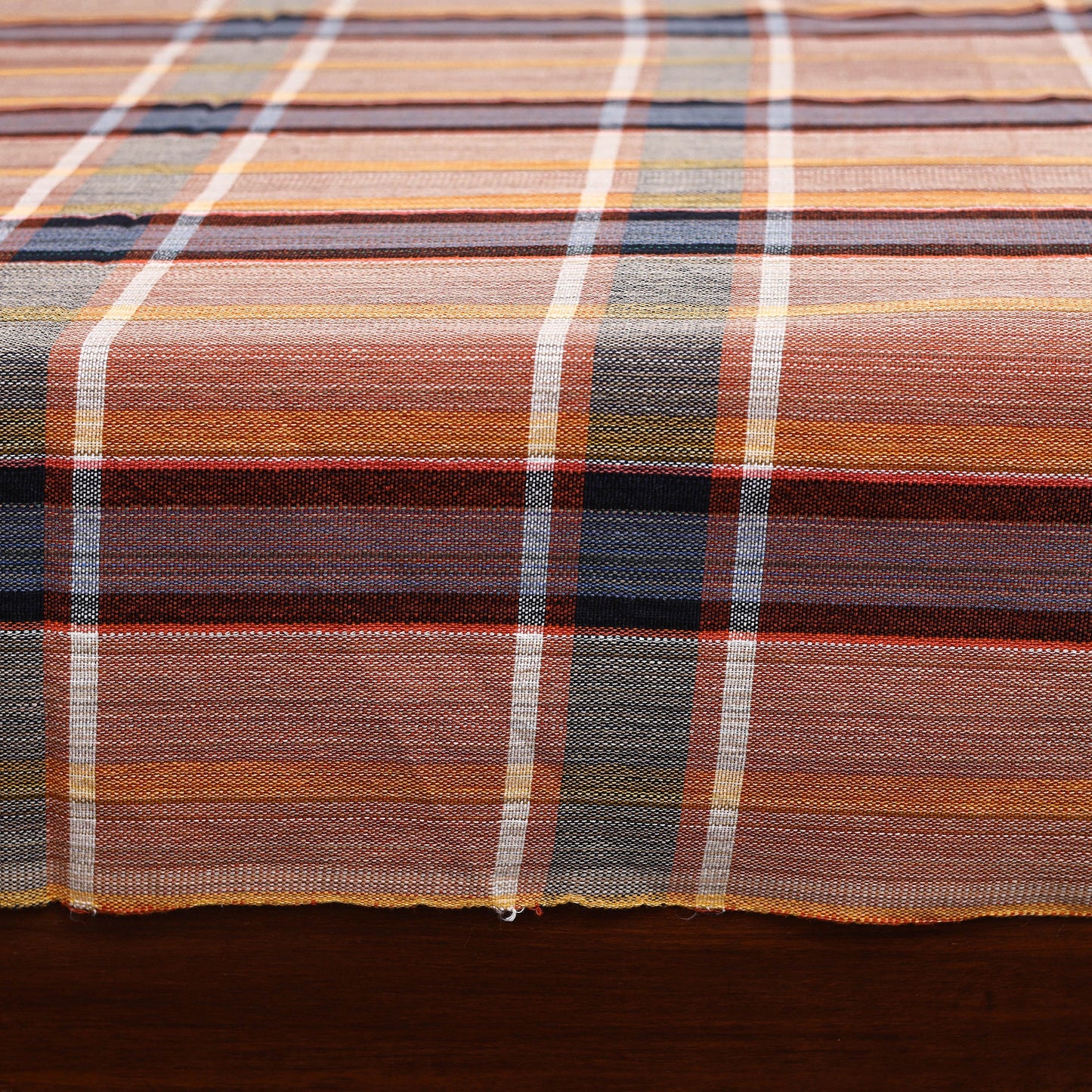 Peach Double Handloom Cotton Bed Sheet Set 