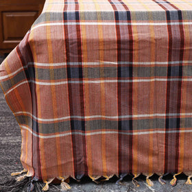 Peach Double Handloom Cotton Bed Sheet Set 