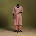 Peach - flared cotton hand batik suit set (set of 2) 01