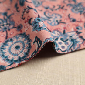  Peach Floral Print Cotton Reversible Table Mat 