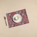  Peach Floral Print Cotton Reversible Table Mat 