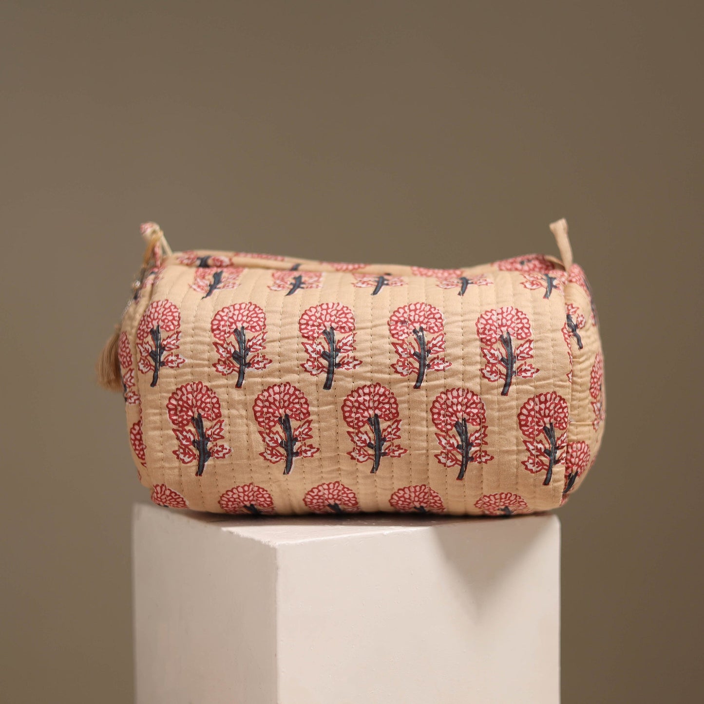 Peach - floral hand quilted toiletry bags (set of 3) 27