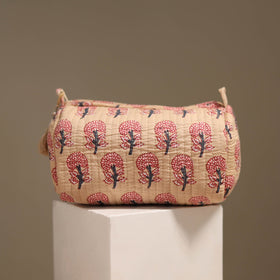 Peach - floral hand quilted toiletry bags (set of 3) 27