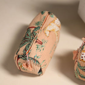 Yellow - floral hand quilted toiletry bags (set of 3) 38