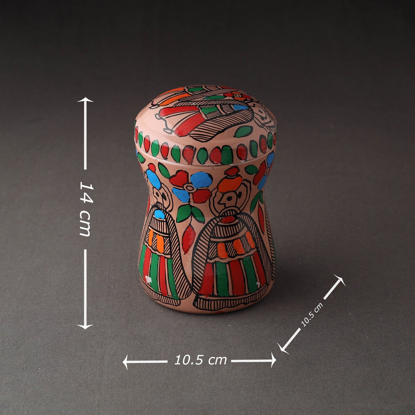 Peach Bengal Patua Handpainted Stainless Steel Multi Utility Canister