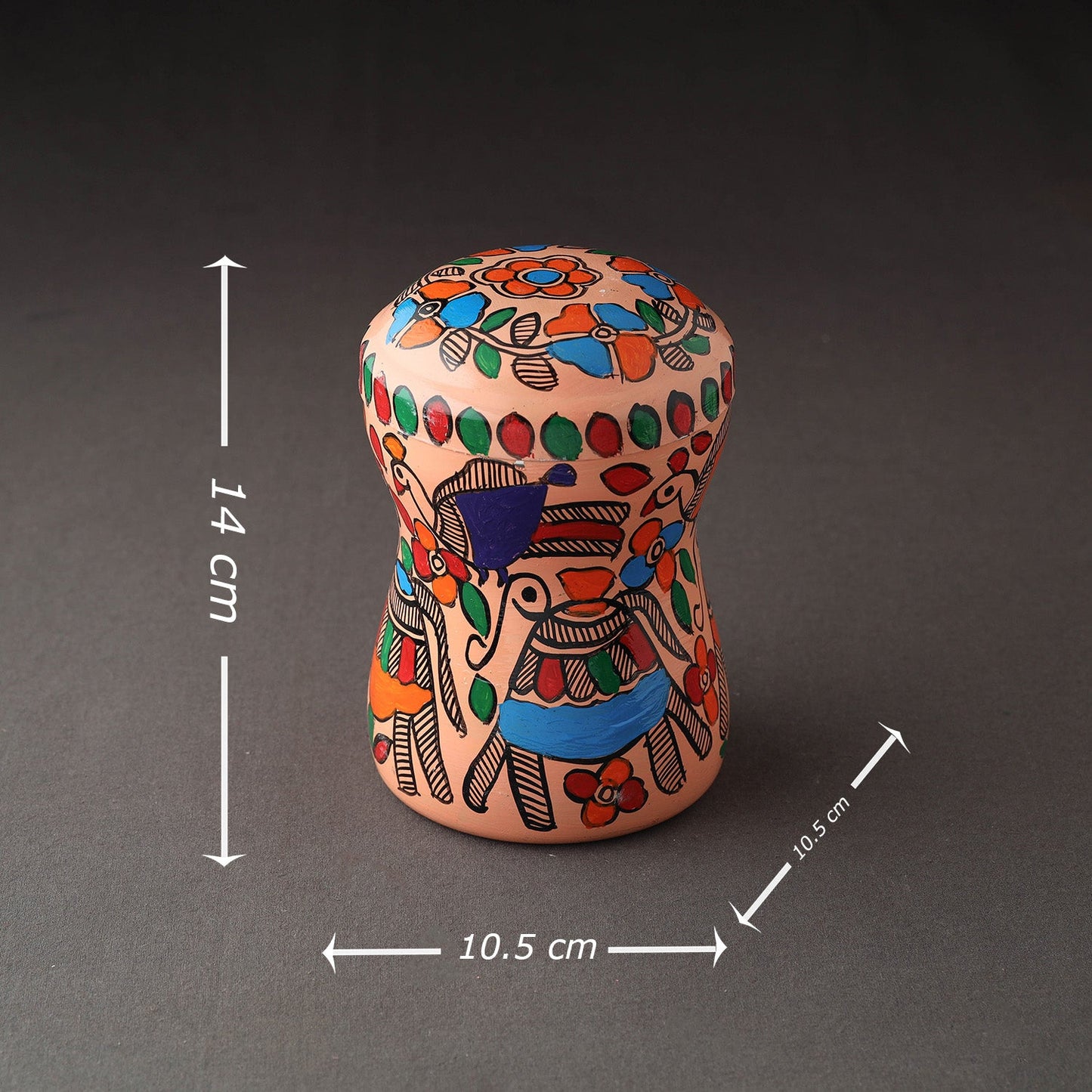 Peach Bengal Patua Orange Handpainted Stainless Steel Canister