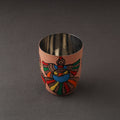  Godna Madhubani Peach Handpainted Stainless Steel Glass