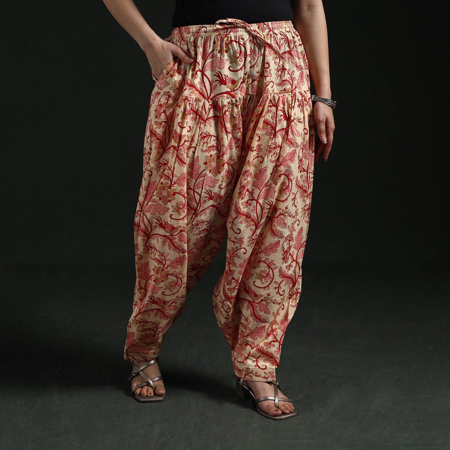 Hand block print cotton sanganeri salwar 09 - handcrafted