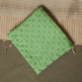 Hand block print mangalagiri cotton 3pc unstitched dress