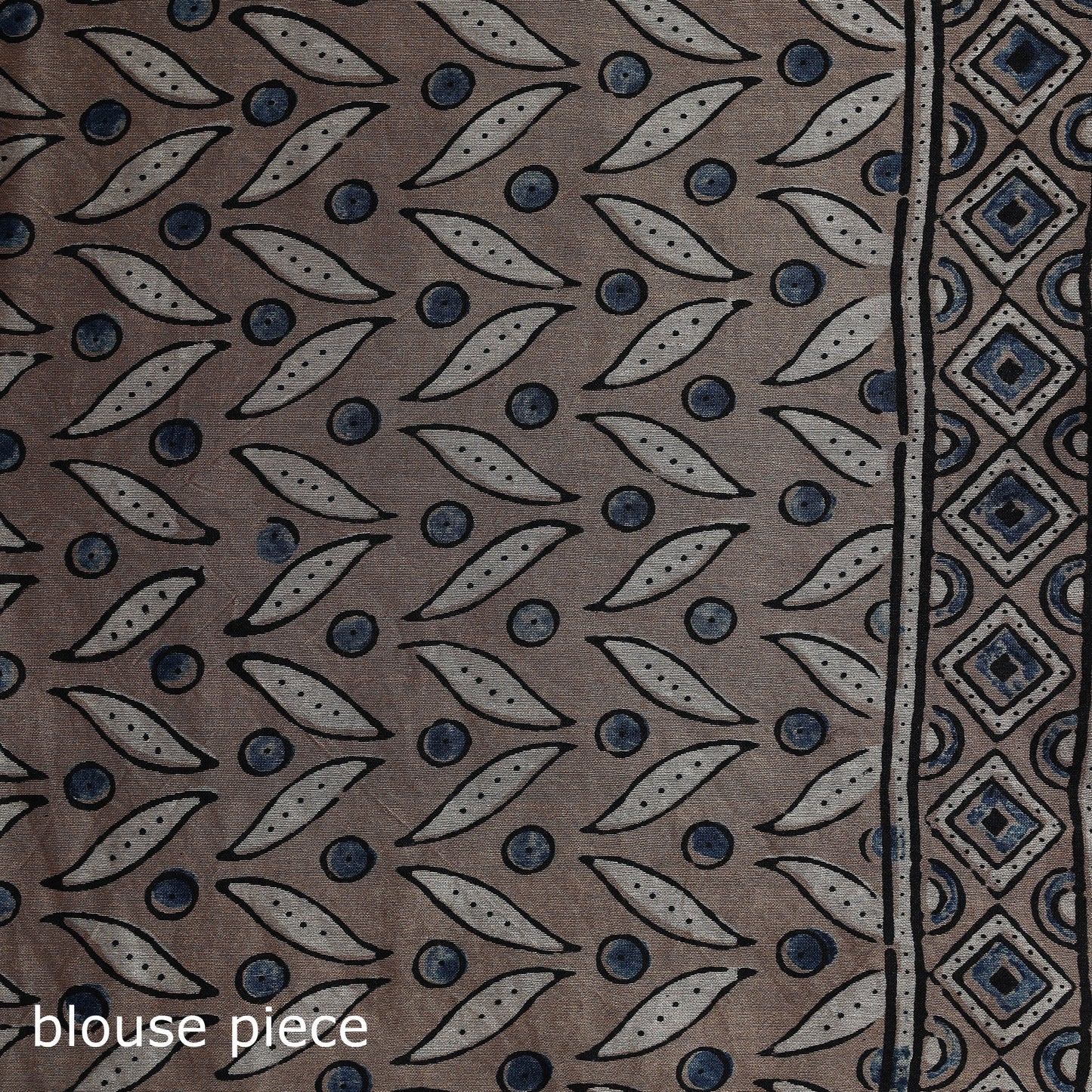 Hand block print natural dyed chanderi silk ajrakh saree 13