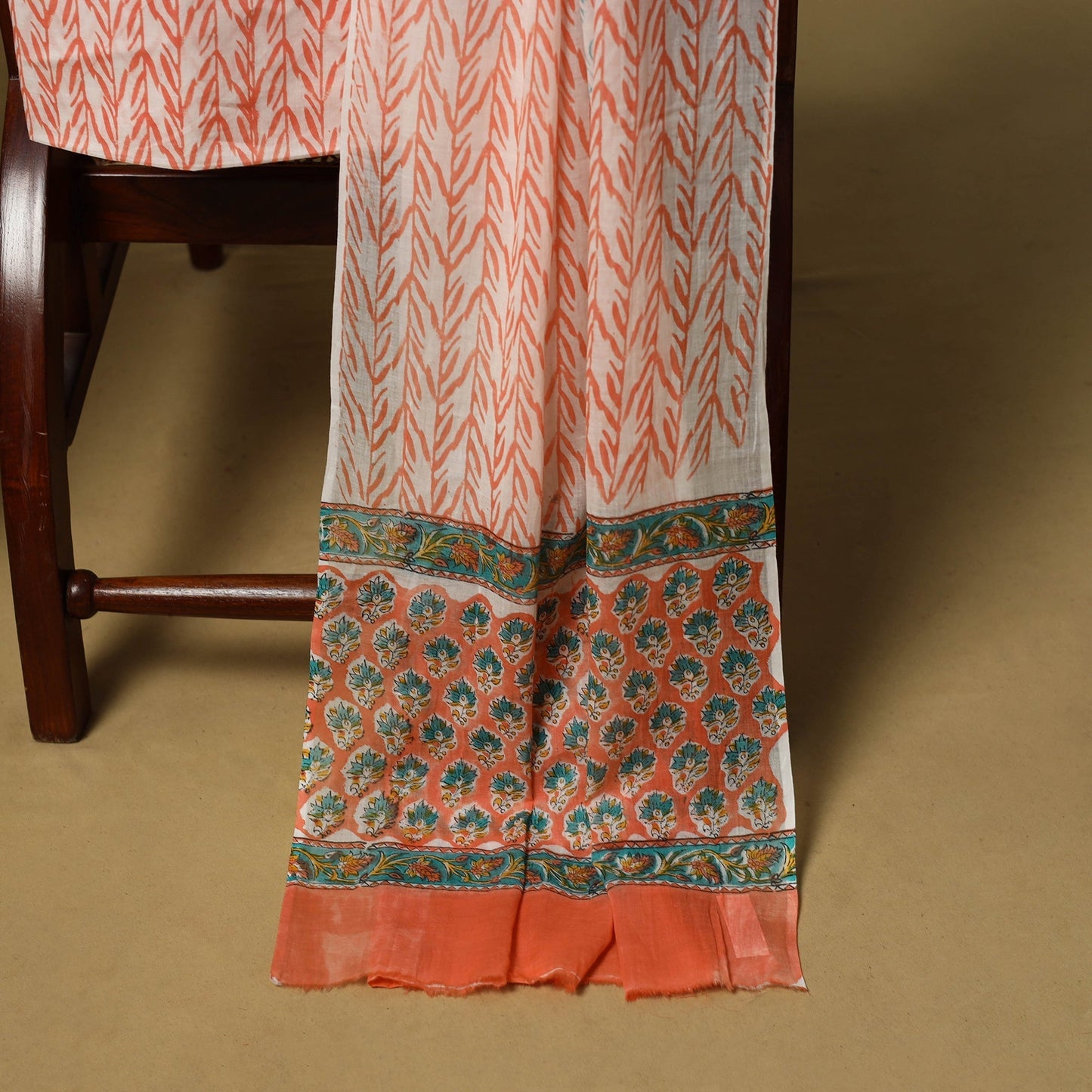 Hand sanganeri cotton 3pc unstitched dress material 10
