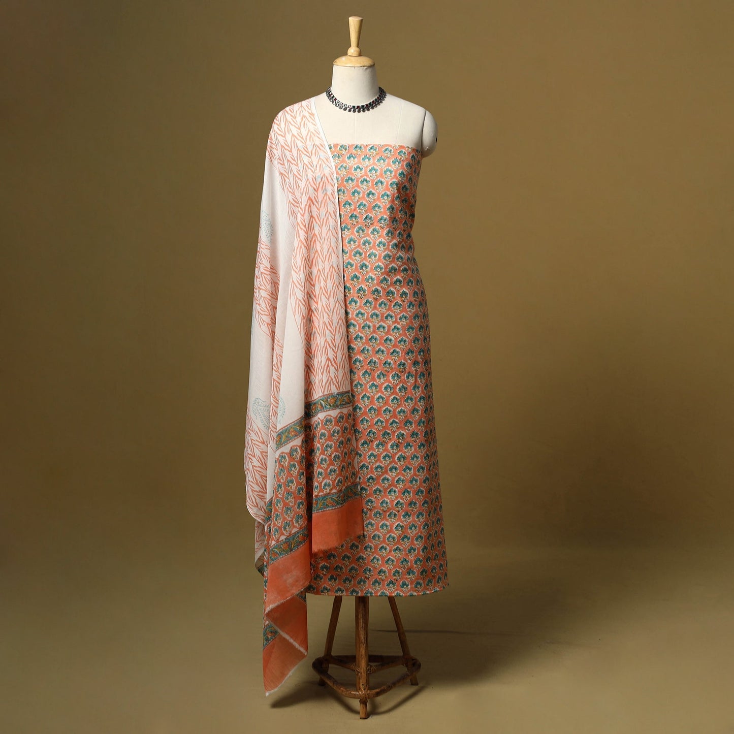 Hand sanganeri cotton 3pc unstitched dress material 10