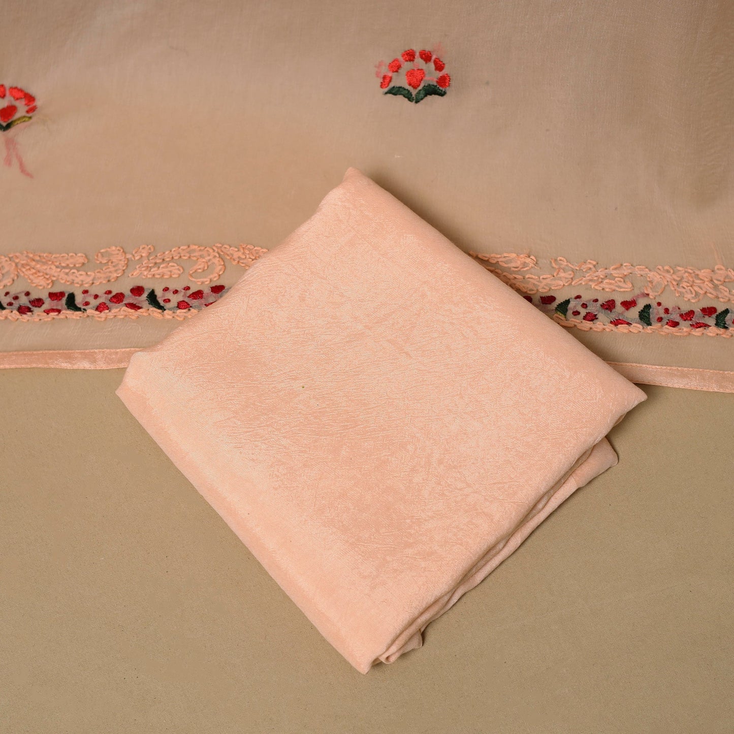 Hand embroidered muslin 3pc unstitched dress material 33