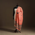 Peach Hand Embroidery Khes Handwoven Cotton Kantha Dupatta