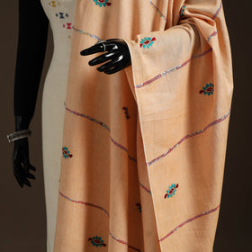 Peach - hand embroidery khes handwoven cotton kantha