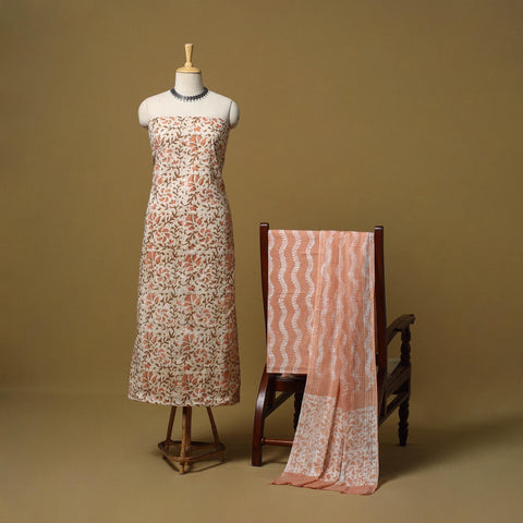 Hand kutch batik cotton 3pc unstitched dress material 13