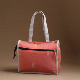 Peach Handcrafted Cotton Hand Bag 07