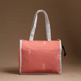 Peach Handcrafted Cotton Hand Bag 07
