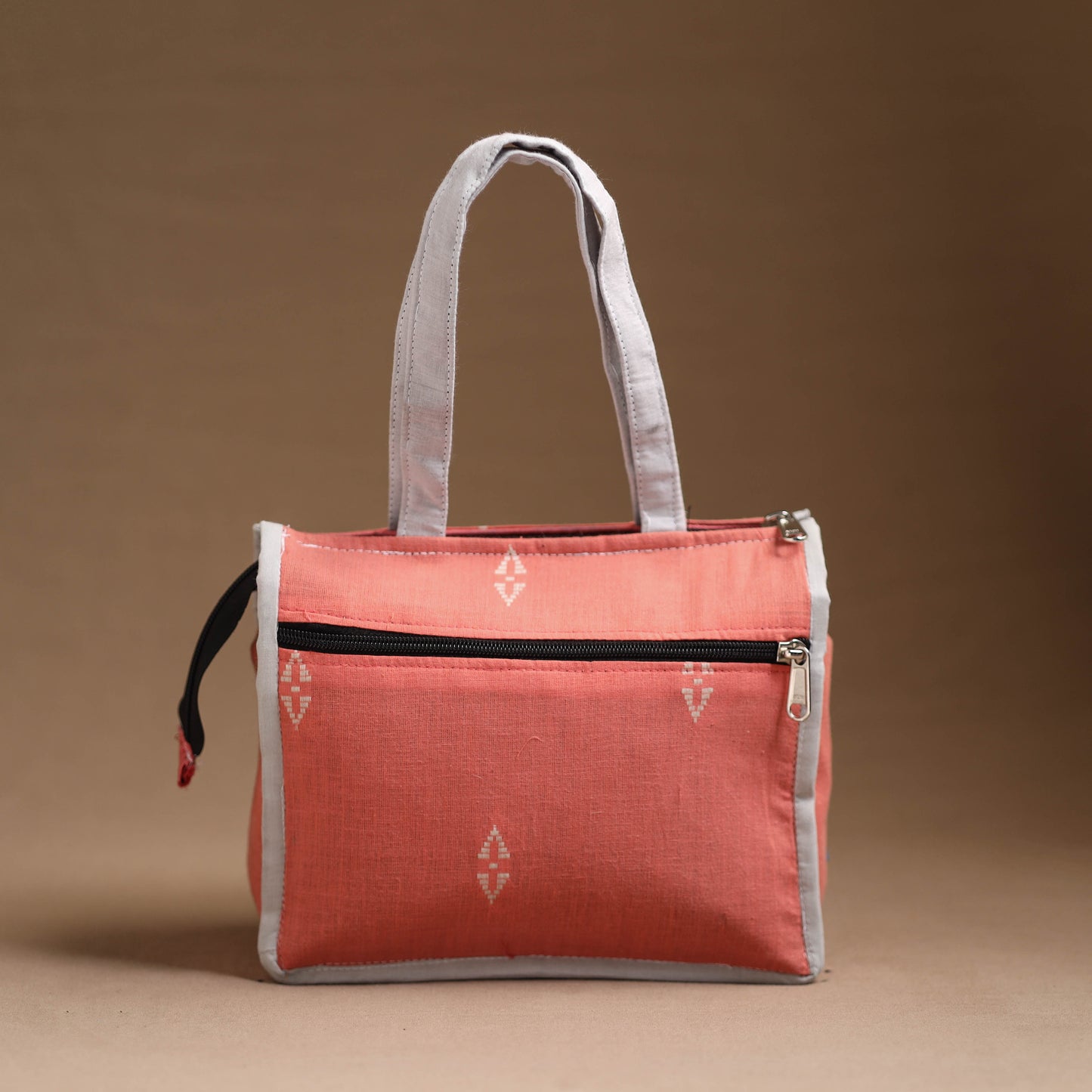 Peach Handcrafted Cotton Hand Bag 07