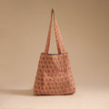 Peach - handcrafted cotton jhola bag 36