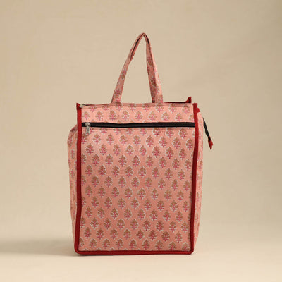 Peach Handcrafted Cotton Shopping Hand Bag