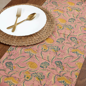 Peach Handcrafted Cotton Table Runner
