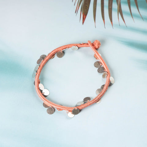  Handcrafted Patwa Thread & Sequin Work Anklet 