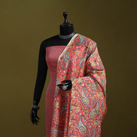 Peach - handloom chanderi silk hand sanganeri dupatta 18