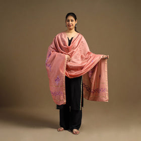 Buy Handloom Chanderi Silk Kashida Embroidery Dupatta