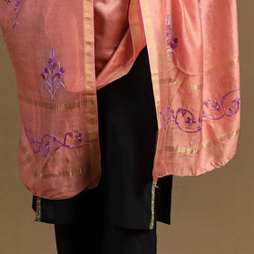 Buy Handloom Chanderi Silk Kashida Embroidery Dupatta