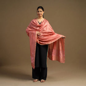 Buy Handloom Chanderi Silk Kashida Embroidery Dupatta