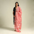 Peach Handloom Cotton Burdwan Jamdani Dupatta
