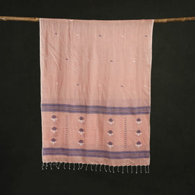 Handloom cotton burdwan jamdani stole with tassels 37