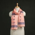 Handloom cotton burdwan jamdani stole with tassels 37