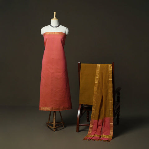 Handloom cotton mangalagiri 3pc unstitched dress material