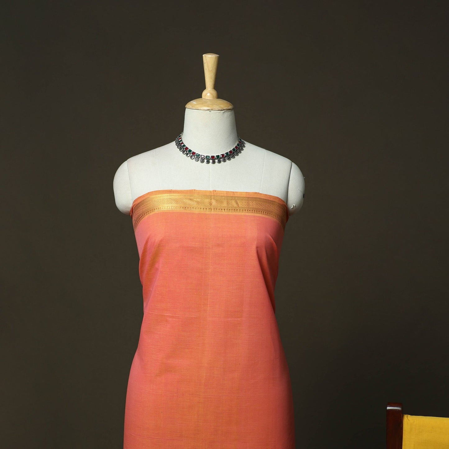 Handloom cotton mangalagiri 3pc unstitched dress material