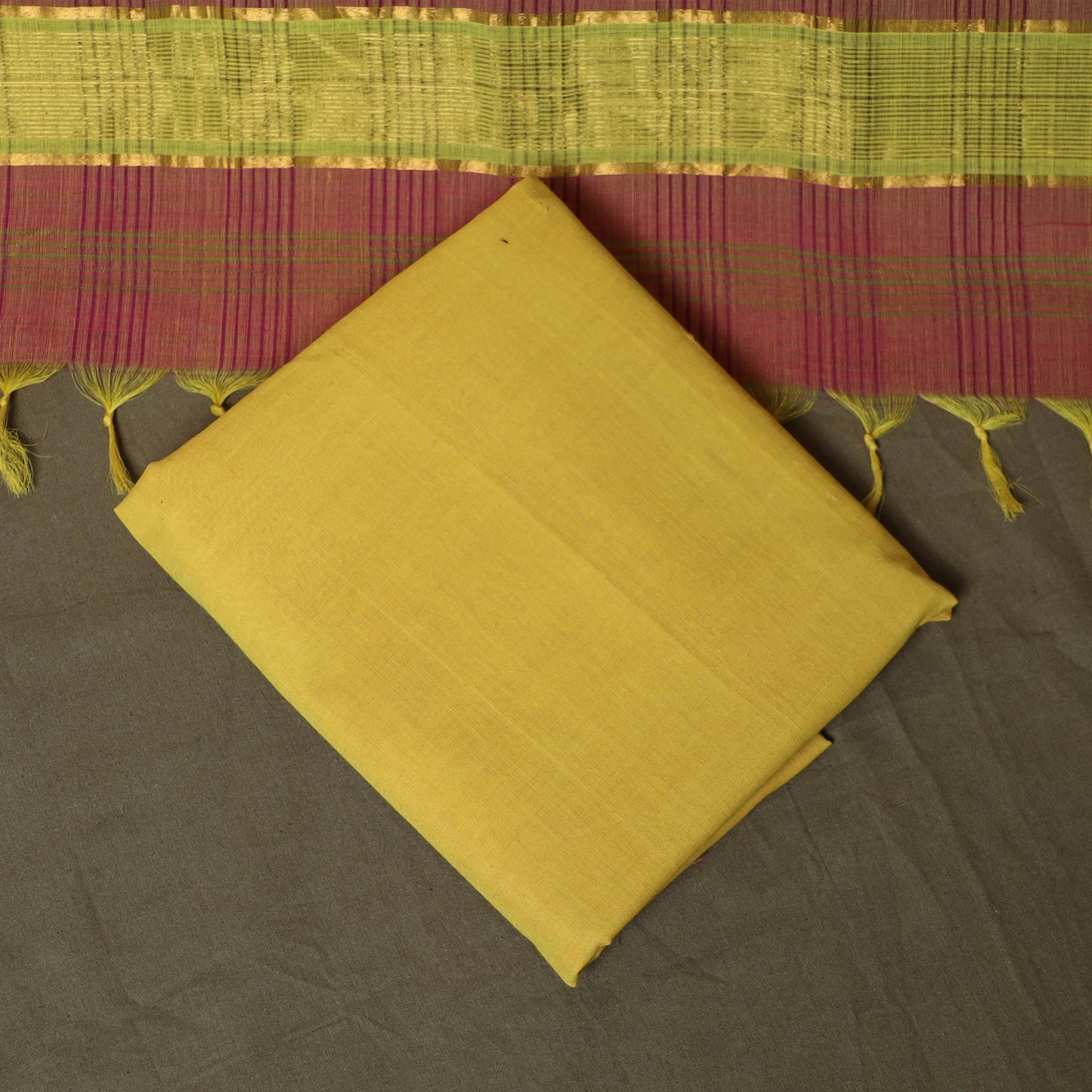 Handloom cotton mangalagiri 3pc unstitched dress material