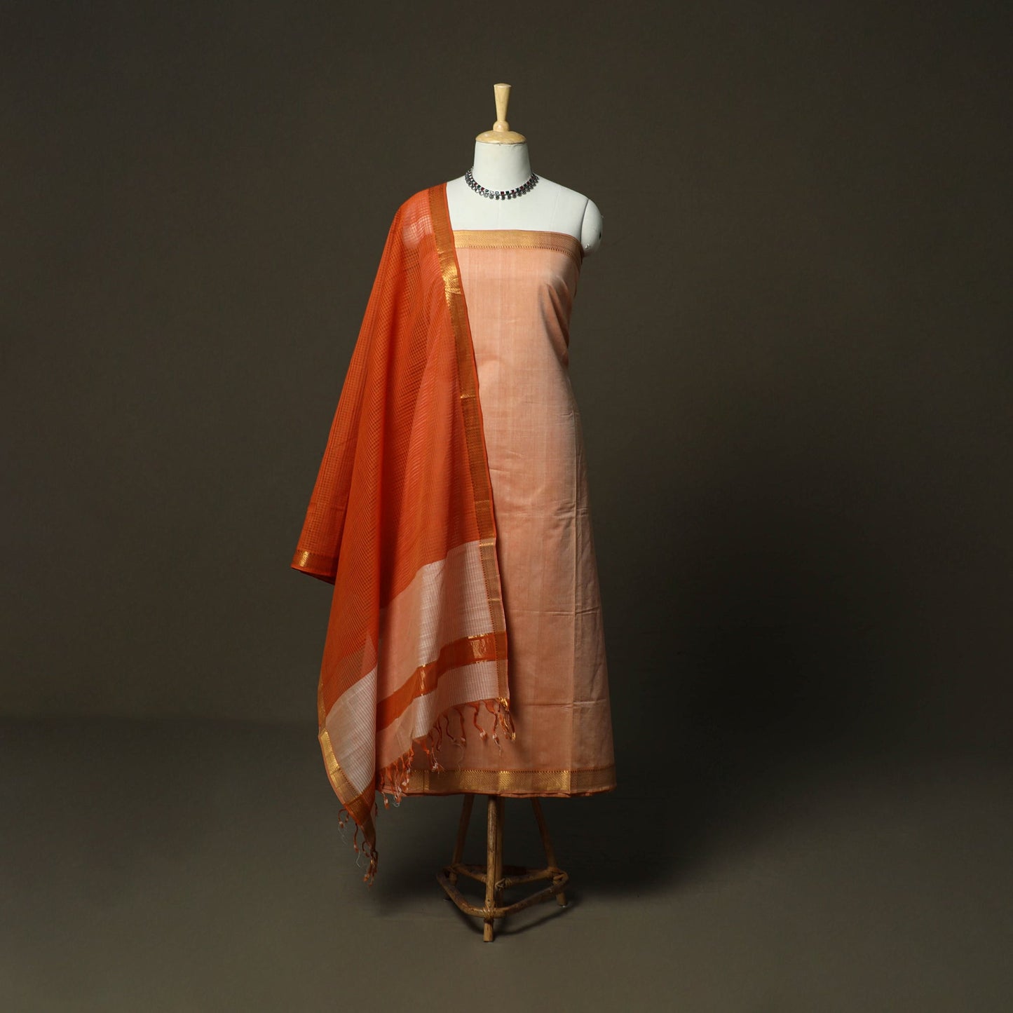 Handloom cotton mangalagiri 3pc unstitched dress material