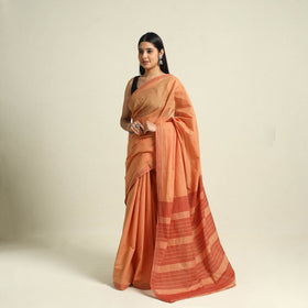 Buy Peach Handloom Cotton Mangalagiri Saree