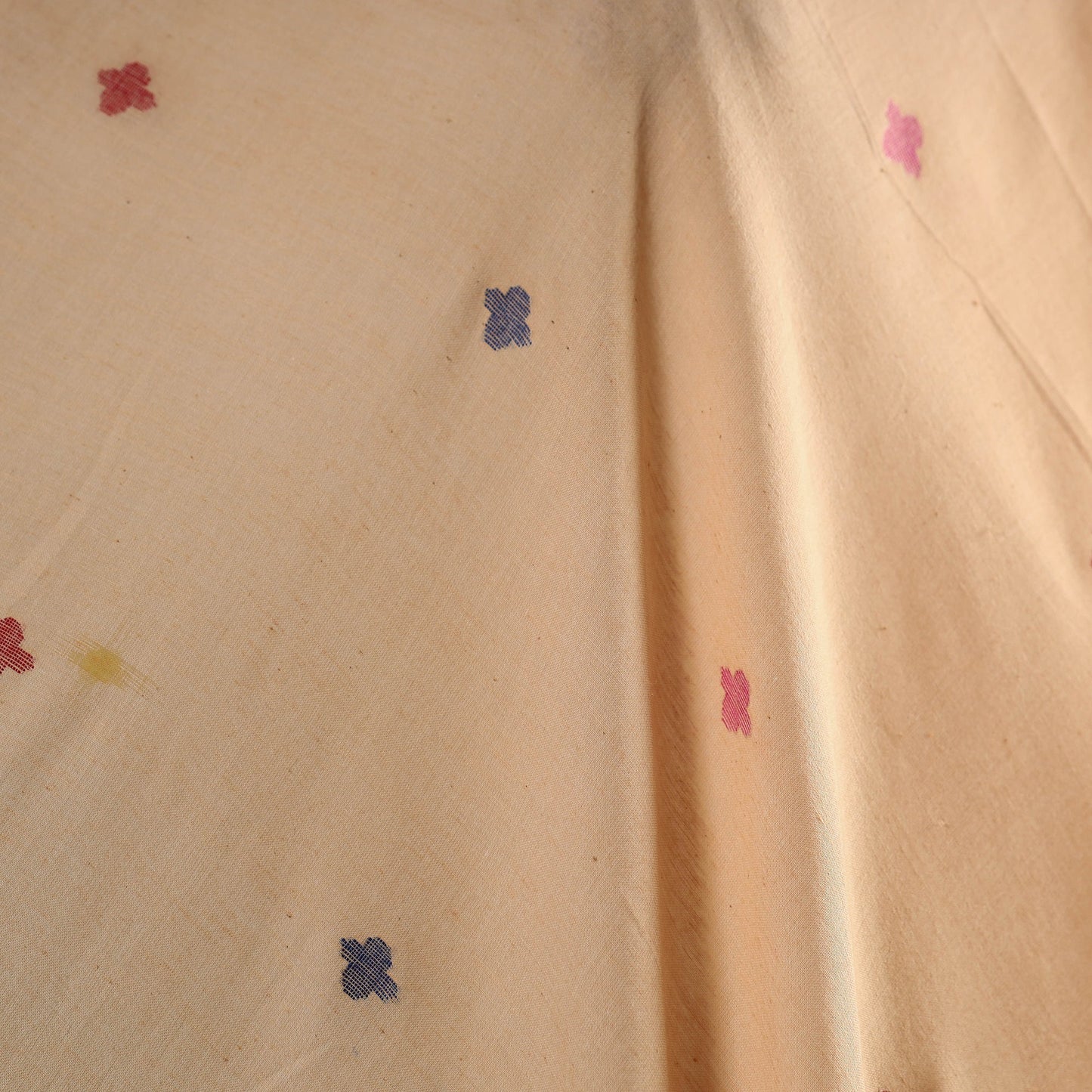 Peach - handloom cotton phulia jamdani fabric 11