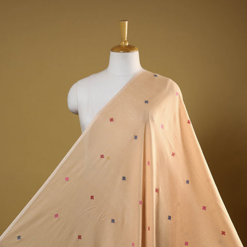 Peach - handloom cotton phulia jamdani fabric 11
