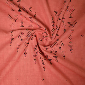 Peach Handloom Cotton Tangaliya Kurta Material (3M)