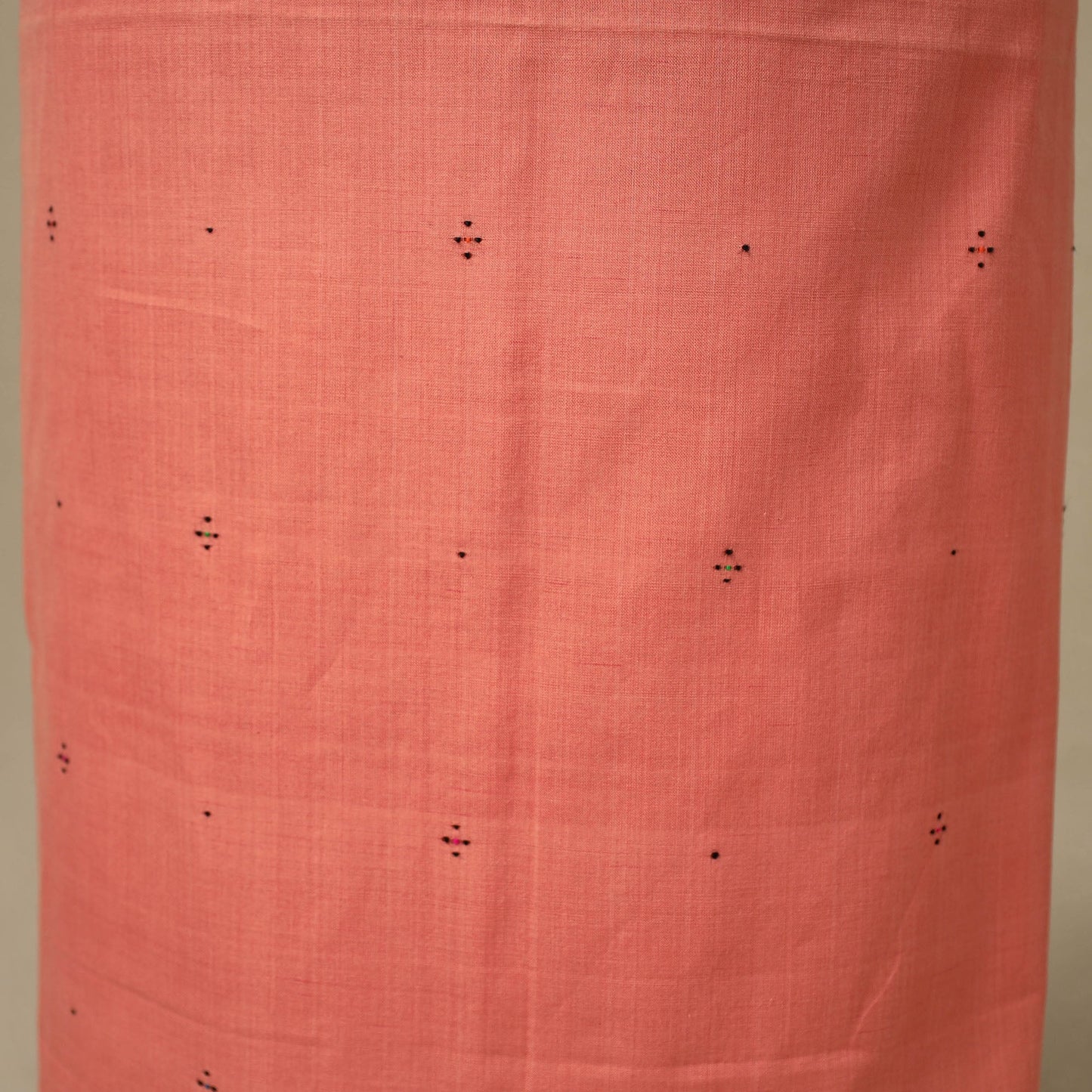 Peach Handloom Cotton Tangaliya Kurta Material (3M)