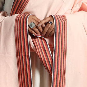 Peach - handloom fine cotton kutch bhujodi dupatta 06