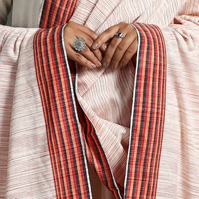 Peach - handloom fine cotton kutch bhujodi dupatta 09