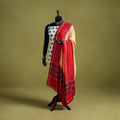 Peach - ikat weave cotton sambalpuri dupatta 11