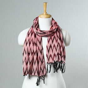 Peach - Handloom Mercerized Cotton Pochampally Ikat Stole 03