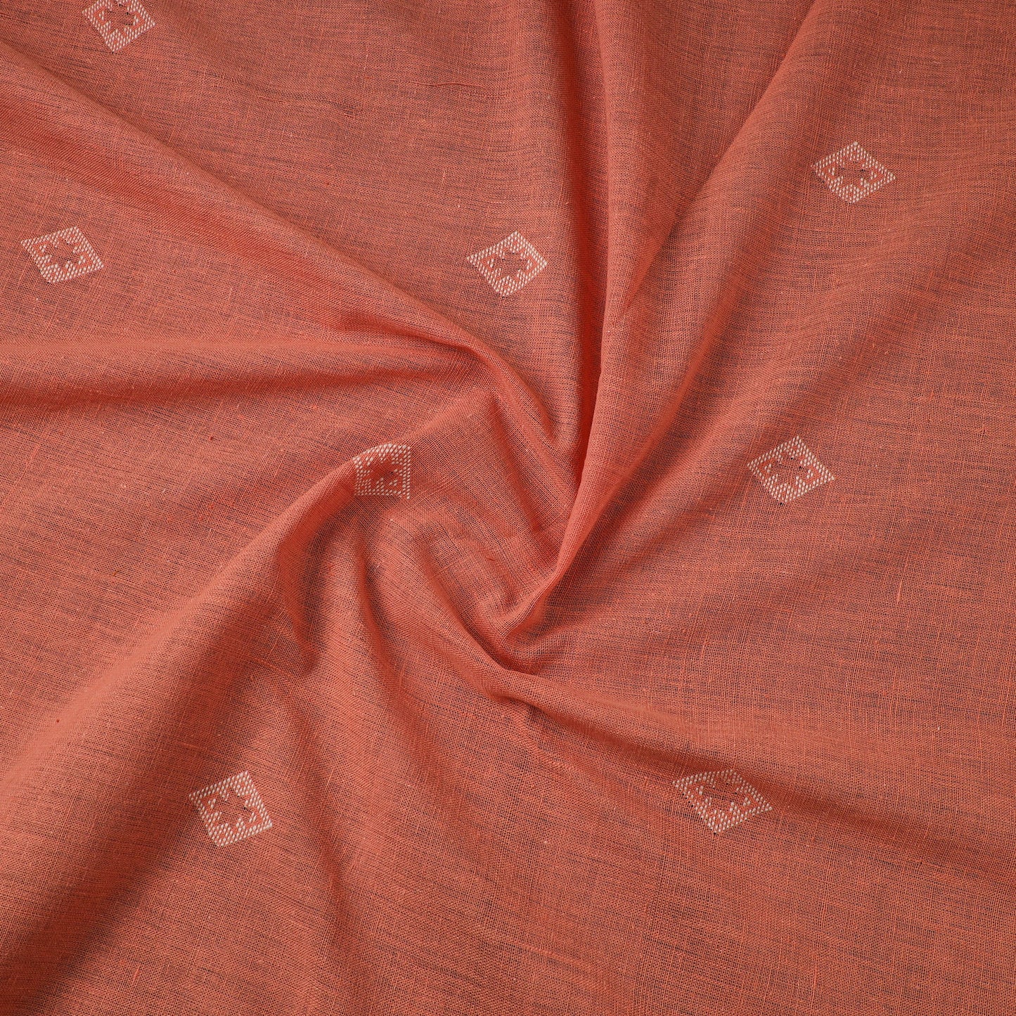 Peach - handloom organic buti kala cotton fabric 01